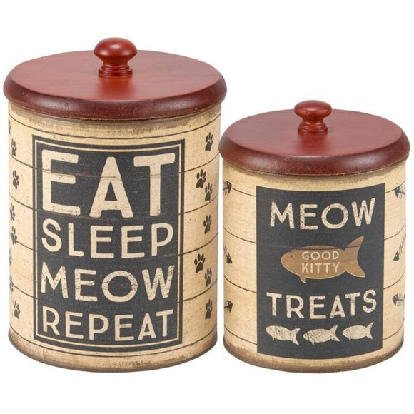 Cat Storage Treat Canister Set - 2 - Picture 1 of 6